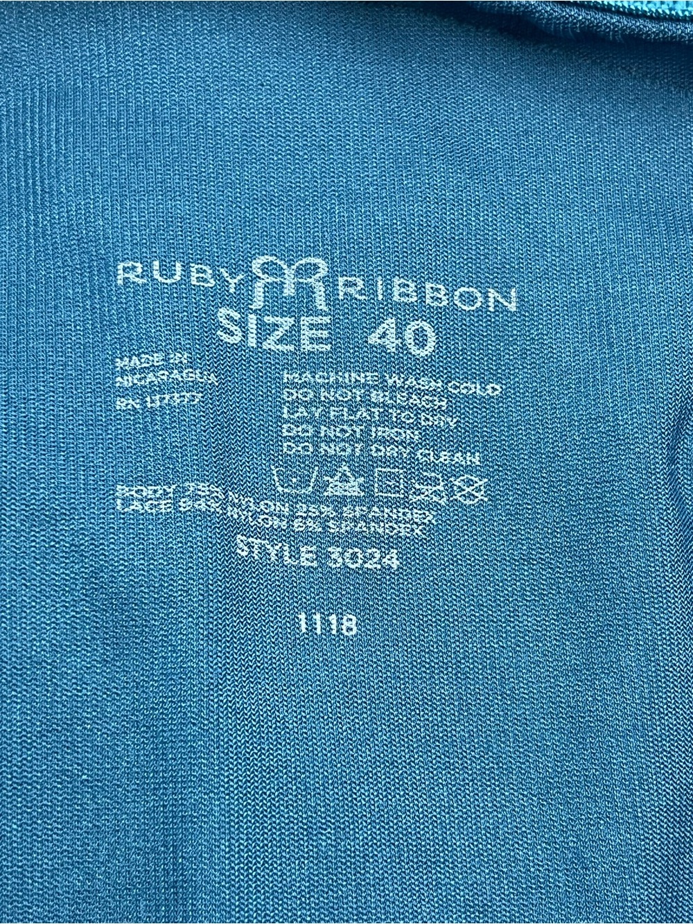 Ruby Ribbon Lace Cami Camisole Tank Top Size 40 Teal Blue Womens Style 3024 - Picture 2 of 7